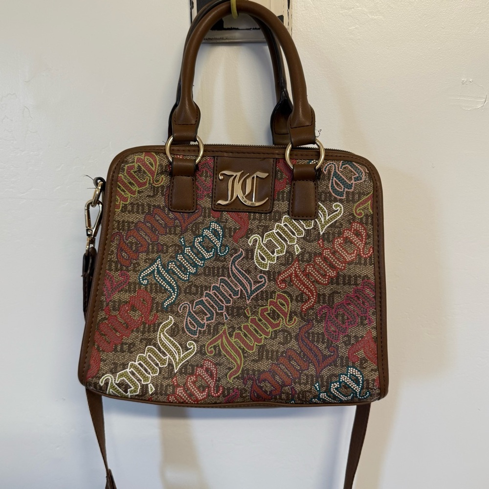 Juicy Couture Brown Handbag with Multicolor Logo